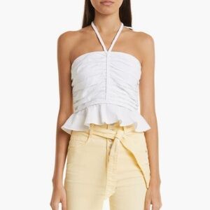 NWT Veronica Beard White Halter Top